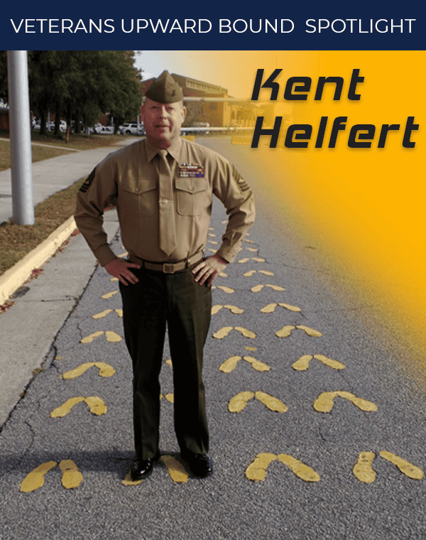 Veterans Upward Bound program highlights Kent Helfert, a retired Marine now serving as a recruiter.