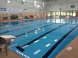 Indoor swimming pool for college athletics and student recreation at Pensacola State College.