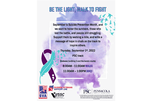 PSC hosts Suicide Prevention Month walk, panel discussions, and mental health screenings at Pensacol.