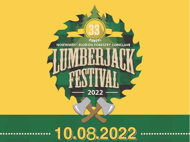 Lumberjack Festival 2022 celebrating forestry, flannel, and hatchet skills at Pensacola State Colleg.