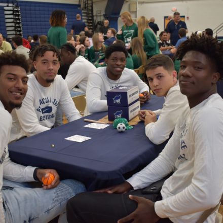 Pensacola State College athletes engaging in the Pirate Experience sports campaign.