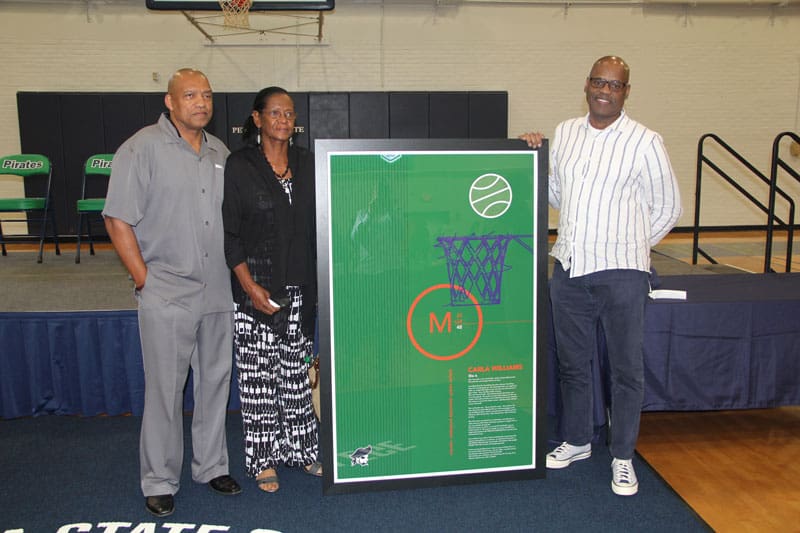 Carla Williams honored at Pensacola State College for her outstanding contributions to college athle.