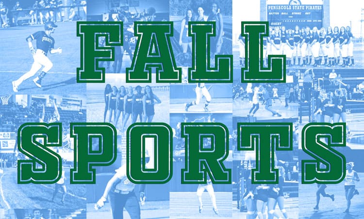 Pensacola State College fall sports season kickoff with volleyball, cross-country, softball, and bas.