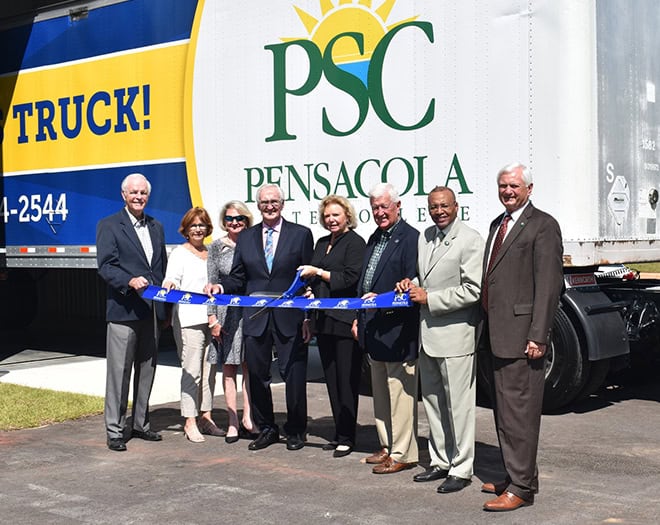 New truck driver training facility at Pensacola State College in East Milton.