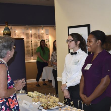 Scholarship celebration at Pensacola State College highlighting Molly McGuire's $500,000 scholarship.