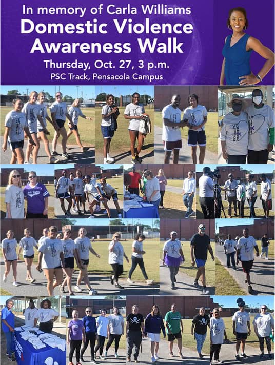 Students participating in the Domestic Violence Awareness Walk supporting Carla Williams Memorial Sc.