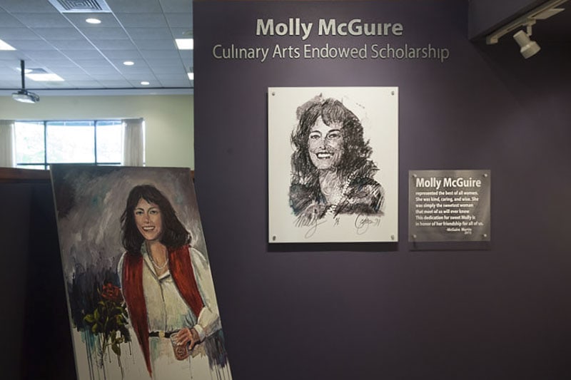 Portrait of Molly McGuire honoring the scholarship recipient at Pensacola State College.