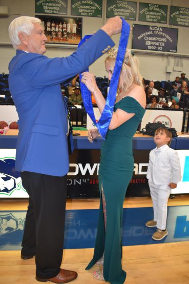 Nursing students at Pensacola State College celebrate their 2023 Homecoming Queen and King during th.