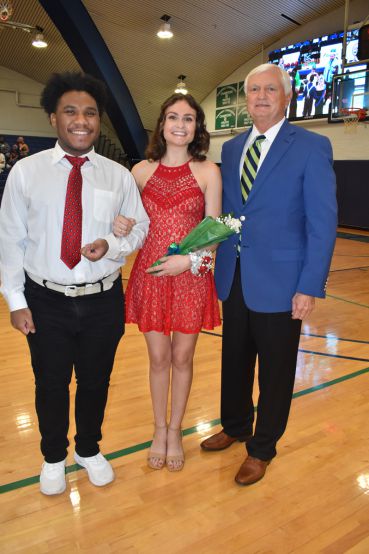 Nursing students at Pensacola State College celebrate their Homecoming Queen and King titles during.