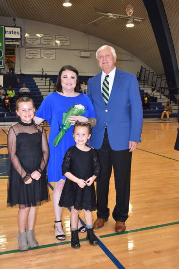 High school students at PSC nursing graduation with Homecoming Queen and King.