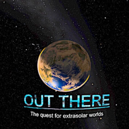 Earth viewed from space with stars and galaxy background, emphasizing the quest for extrasolar world.