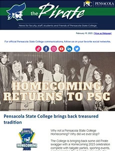 Pensacola State College homecoming event with students and faculty celebrating tradition.