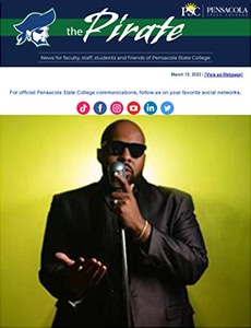 Music performer with sunglasses and microphone on bright green background for college event.