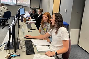 Students at Pensacola State College registering for classes during priority registration period.