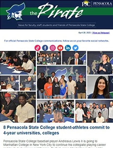 College athletes participating in commitment event at Pensacola State College campus.