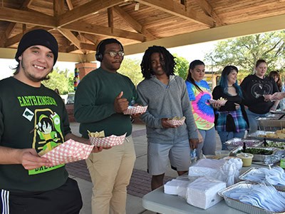 Students participating in Feed Me Week during finals at Pensacola State College.