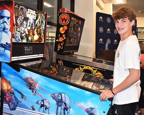 Accessible arcade gaming area for students at Pensacola State College.