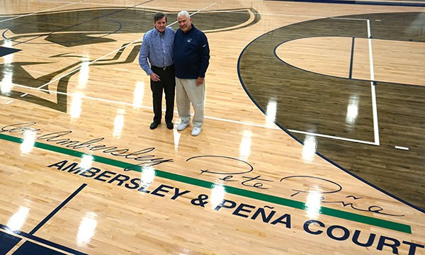Accessible basketball court honoring Joe Ambersley and Coach Pete Pe&ntilde;a at Pensacola State College.