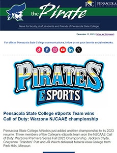 Pensacola State College eSports team wins Warzone NJCAAE championship.