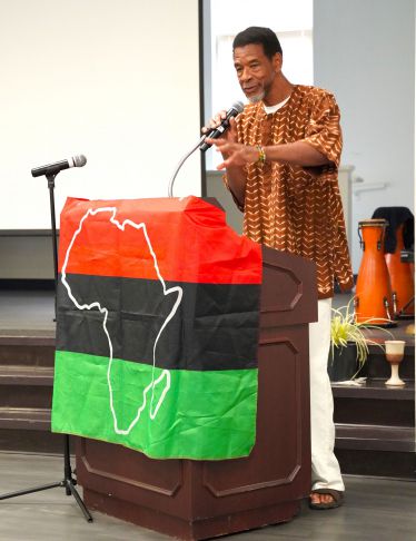 African American speaker at PSC honors Black History Month with cultural awareness event.