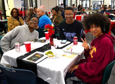 Diverse students and faculty celebrating Black History Month at Pensacola State College.