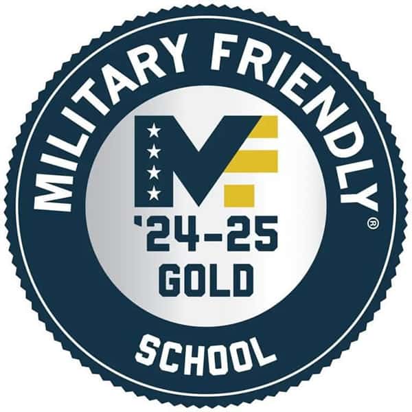 Military friendly school badge emphasizing support for military students and veterans.