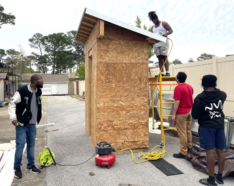 Construction skills training program at Pensacola State College in partnership with Escambia County.