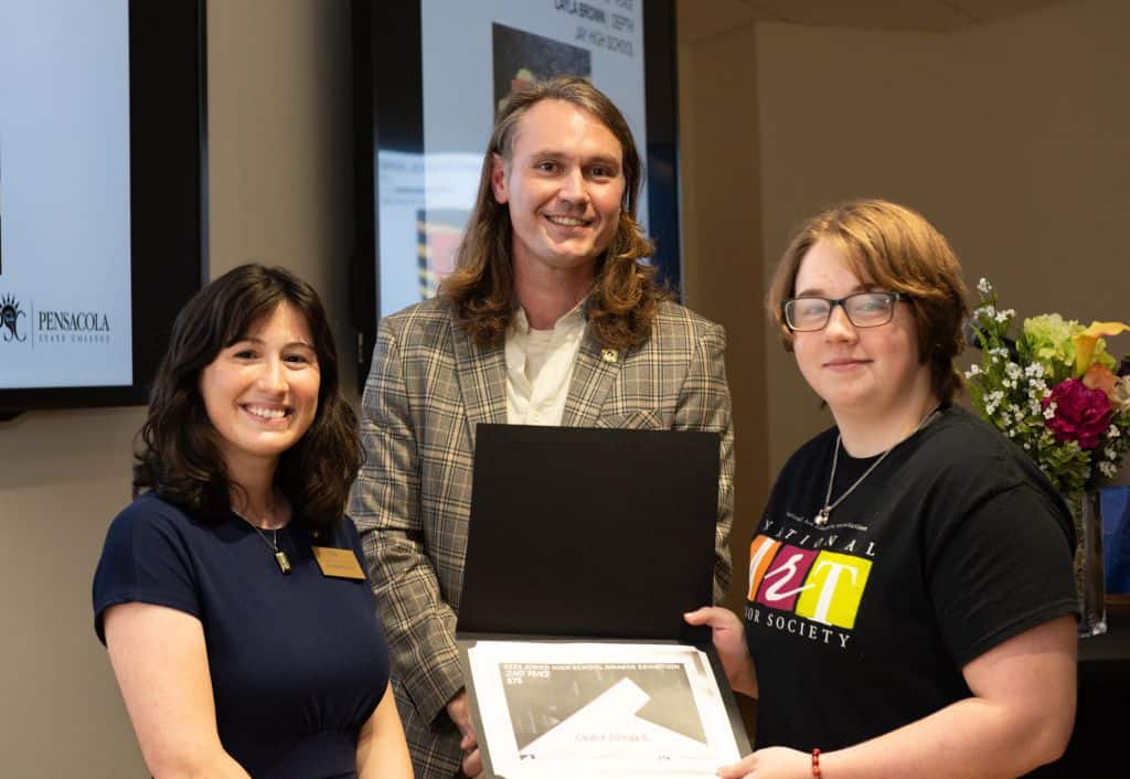 High school artists recognized at Pensacola State College art exhibit.