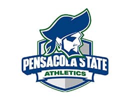 Athletics logo featuring Pensacola State mascot, representing sports programs and team spirit.