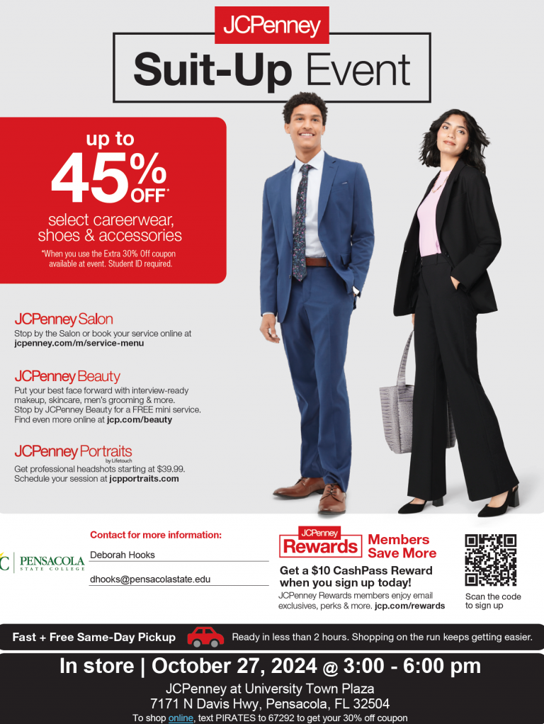 JCPenney suit-up event offers up to 45% off on careerwear, shoes, and accessories.