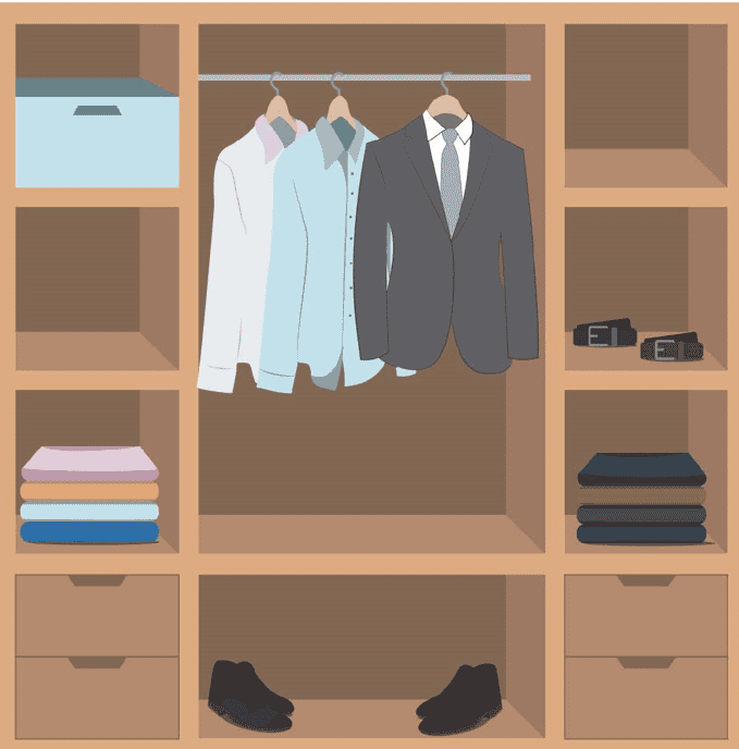 Accessible closet with professional attire and resources supporting student success at Pensacola Sta.