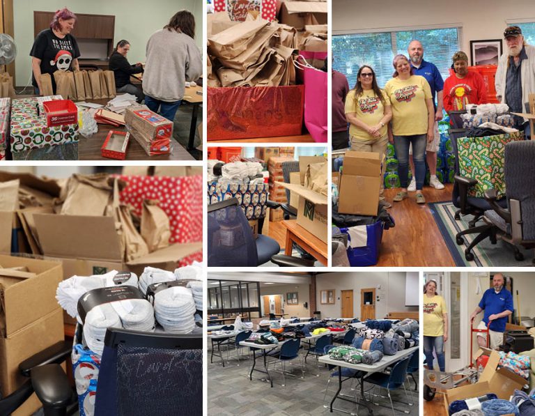 Homeless veterans receive donated cards and socks during the successful annual collection event.