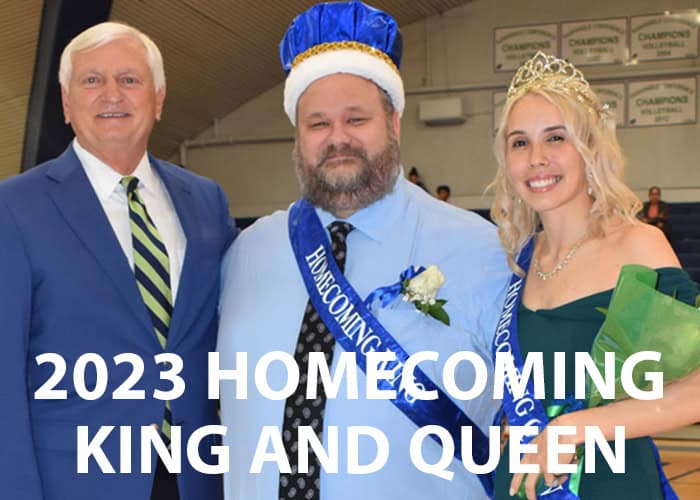 Optimized ALT text highlighting college homecoming event and student leadership.