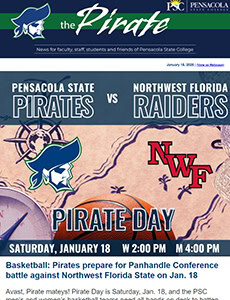 Pensacola State Pirates vs Northwest Florida Raiders college football game.