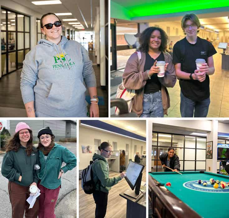 Diverse students enjoying campus activities and socializing during Welcome Week.