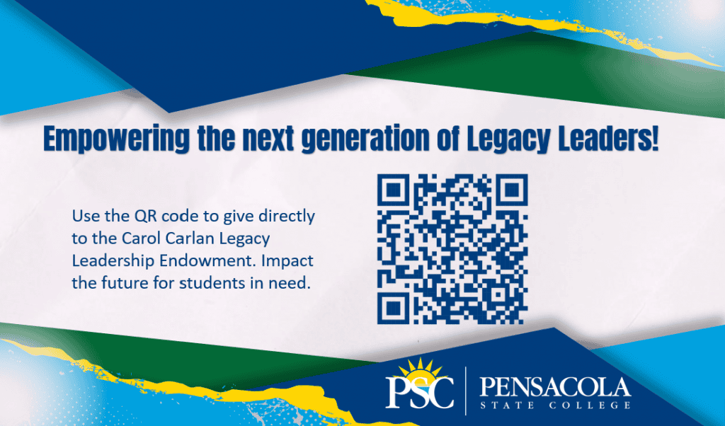 QR code for Carol Carlan Legacy Leadership Endowment at Pensacola State College.