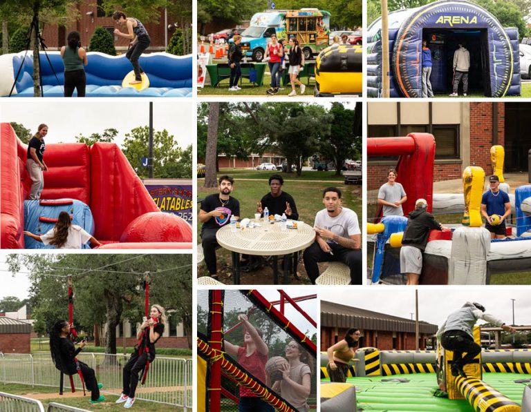 Outdoor festival activities at Pensacola State College.