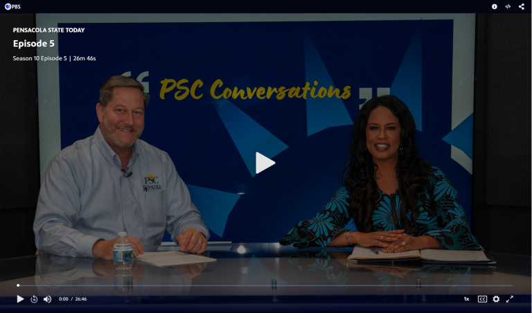 Engaging interview with college representatives on Pensacola State Today episode 4.