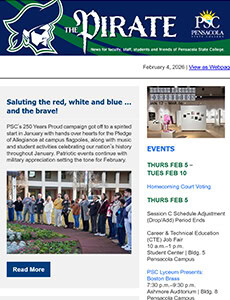 Graduation ceremony at Pensacola State College featuring students in caps and gowns, celebrating aca.