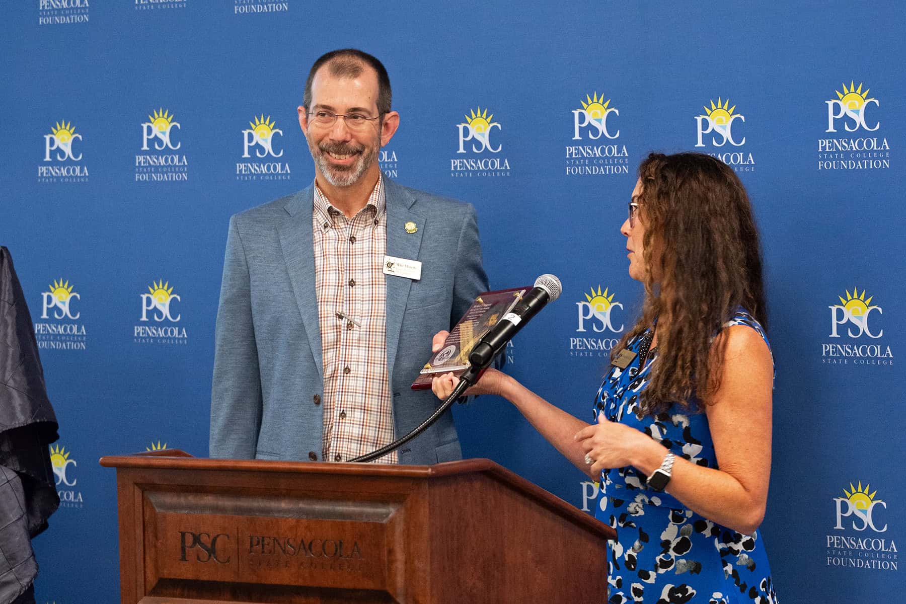 Decorative image of Mike Morette and President Jennifer Del Gallo.